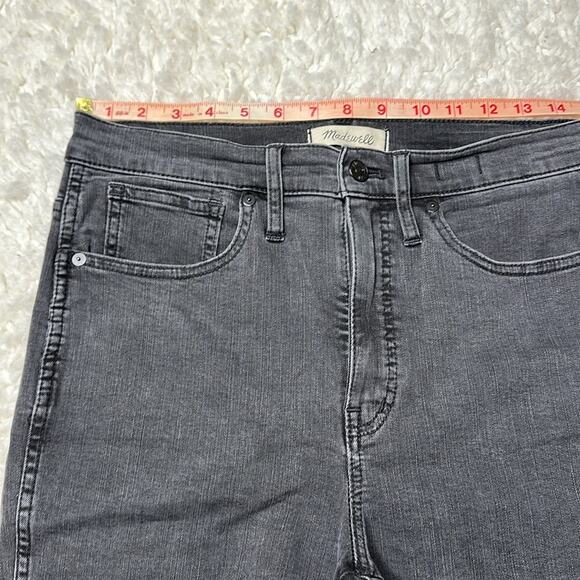 Madewell Stovepipe Black Charcoal Wash Jean Raw Hem Denim High Rise Bottoms - Picture 10 of 14